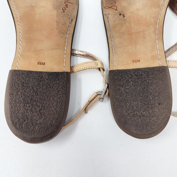 Sam Edelman Gigi Sandal Size 9.5M Iridescent T-Strap Pink Blue Snake Leather - Picture 13 of 14